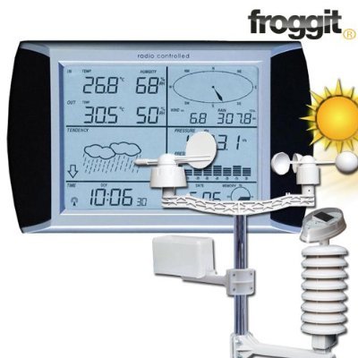 Profi Wetterstation Froggit WH1080 Solar Funkwetterstation Funk-Wetterstation Windgeschwindigkeit Niederschlag Windrichtung USB Software Touchscreen Temperatur Feuchte