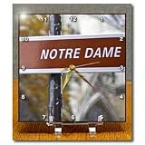 Paris France, Notre Dame Cathedral - 6x6 Desk Clock