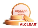 ALCLEAR Schaumstoff Polierscheibe ANTI-HOLOGRAMM (feinporig mittelweich), 160×30 mm mit zurückgenommenem Velcro, Farbe orange, polieren in Profiqualität, Polierschwamm / Polierpad für Lackpolitur