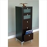 Basic Modern Five Drawer Dresser / Chest in Warm Matte Coffee Bean