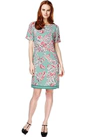 Slash Neck Paisley Print Tunic Dress