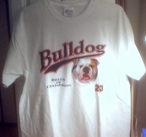 Childrens Toyshop  Sporting Goods : BULLDOG T SHIRT WHITE LARGE