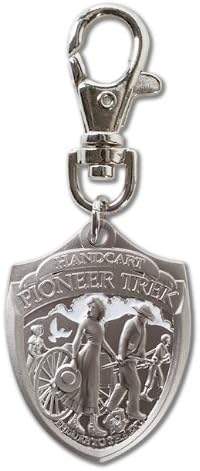 Handcart Pioneer Trek Shield Zipper Pull / Key Chain
