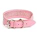 Pet Kingdom 22-24'' Large Rhinestone Leather Dog Collar 5 Rows Rhinestone Leather Dog Collar