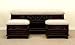 Beautifully Detailed Cherry Finish Bi-Cast Leather/Wood BENCH Set of 3