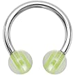 Green Gremlin Stripe Horse Shoe Circluar Barbell