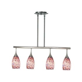 Kenroy Home 44304Bs-Lava Medici Convertible 4 Light Pendant, Red White Lava Swirl