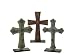 Distressed Cross With Metal Flowers 3 Asstd Wood Metal 10-1/2 X 3-1/2 X 16 Set Of 3
