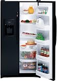 Review GE  / GE GSS25JETBB 25.0 cu. ft. Side-by-Side Refrigerator with 3 Glass Shelves, Gallon Door Storage, 2 Stack Drawer System and External Water/Ice Dispenser & Temperature Controls: Black