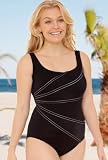 Longitude® Silver Fan Club Tank Swimsuit - Plus Size Swimsuit Plus Size Swimsuit