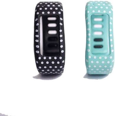 Sankit 2PC Colorful with White Dots Spots Replacement Wrist Band for Garmin Vivofit(No tracker, Replacement Bands Only)