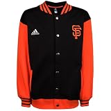 MLB adidas San Francisco Giants Preschool Letterman Fleece Full Button Jacket - Black/Orange (5/6)
