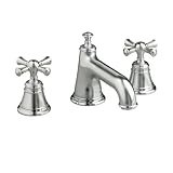 Jado 842/003/144 Hatteras Widespread Lavatory Faucet with Low Spout, Cross Handles, Brushed Nickel