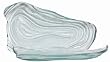 Clear Spanish Recycled Glass Large Oyster Plate 16"L