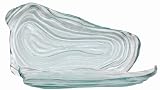 Clear Spanish Recycled Glass Large Oyster Plate 16"L