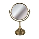 Solid Brass Vanity Top Make-Up Mirror Satin Nickel