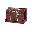 7" Whimsical Wooden Dark Maroon Perpetual Desk Calendar