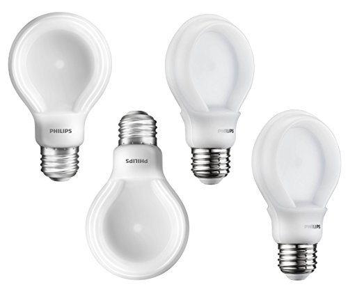 Philips 200952P 60-Watt Equivalent SlimStyle A19 LED Light Bulb Soft White, Dimmable 4-Pack