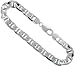 Sterling Silver Italian Flat Mariner Link Necklace Chain 9.2mm (3/8 inch) Nickel Free, 26 inch Necklace