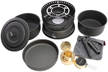 10pcs Portable Outdoor Camping Cooking Set Cookware 2-4 Persons