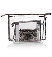 3 Piece Snakeskin Print Mesh Cosmetic Bag Set
