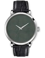 SPRAWL Aanalog Fashion Series Silver Ladies Watches of Genuine Black Leather Strap,Unique Wrist Watch for Women Girls Designed with Dark background