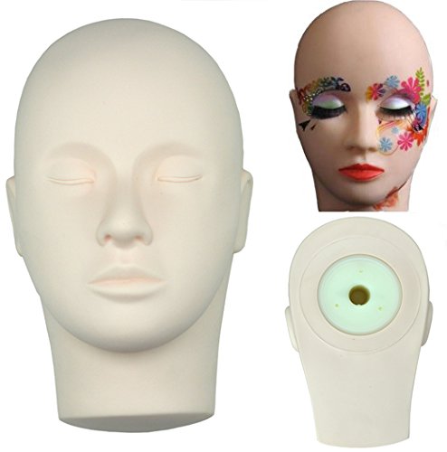 Training Mannequin Make Up Practice Flat Head Eye False Lashes Eyelash ...