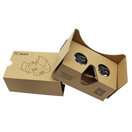 3Csmart Cardboard Kit 2.0 3D VR Virtual Reality DIY Glasses with Headband for 3D Movies and Games Compatible with 3.5
