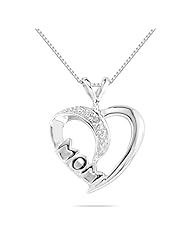 Diamond Mom Pendant in 10K White Gold