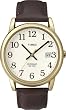 Timex Men's T2N3699J Classic EZ Read Analog Gold Case Brown Leather Strap Watch