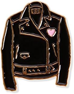 Black Leather Jacket Enamel Clothing Pin by Banana Bones
