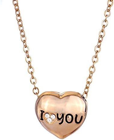 2 Pieces of I Love You Couple Heart Gold Pendant