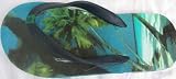 Men Boy Size Medium 12-13, Hawaii Tropical, Summer Beach Flip Flops