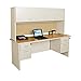 Marvel Pronto Office Desk - 30"Wx72"Dx29"H - Putty Desk/Oak Top/Beryl Tack Board - Putty