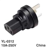 China GB1002 three prong plug to C5 3 prong receptacle