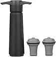 Vacu Vin Wine Saver Pump with 2 x Vacuum Bottle Stoppers - Black