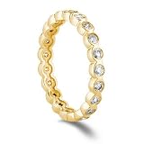 18k Yellow Gold Eternity Diamond Wedding Band.