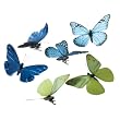 Blue and Green Butterfly Ornaments Set of 6