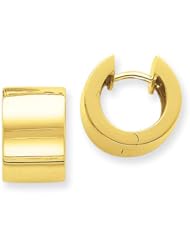 14k Yellow Gold Hinged Hoop Huggie Style Earrings. Metal Wt- 8.18g