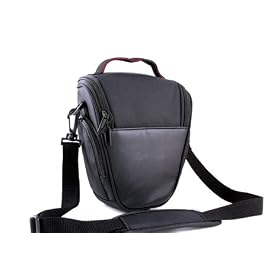 Easy Access Black Leather Camera Case for Canon EOS 450D 500D 550D 600D 1000D 1100D,60D,50D,40D,7D,5D,SX30,Nikon D60,D90,P80,P500,D7000,D5100,D5000,D3000,D3100,FUJI FinePix S4000 S2950 S2800,HS10,HS20,OLYMPUS E620 E520 E450,E30,E3,E5,Pentax K5,K7,K-X,K-r, Sony A900,A850,A580,A550,A500,A490,A450,A390,A380,A350,A330,A290,A230,A55,A35,A33 DSLR.