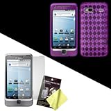 Purple Diamond Flex-Gel Soft Case / Skin / Cover & LCD Screen Guard / Prote ....