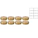 2 oz Gold Metal Steel Tin Flat Container with Tight Sealed Twist Screwtop Cover Lid (8 Pack) + Labels