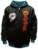 NFL Men's Miami Dolphins Heritage Reversible Hooded Sweatshirt (Black/Aqua, 4X-Large)