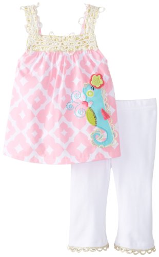 Mud Pie Baby Girls' Seahorse Tunic and Legging Set
