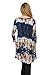Frumos Womens 3/4 Sleeve Tie Dye V Neck Long Tunic Top