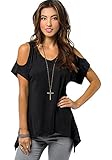 Women's Vogue Shoulder Off Wide Hem Design Top Shirt