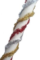 Club Pack of 72 Gold, Red and Silver Christmas Tinsel Garlands - 3168 Feet