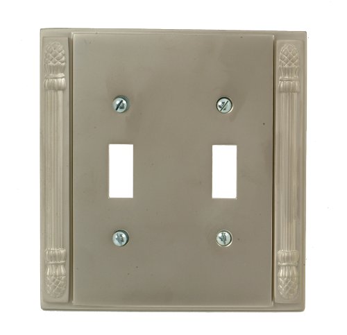 AmerTac 8002TTPWL Pineapple Cast Solid Brass Double Toggle Wallplate PewterB009HOUMVC 