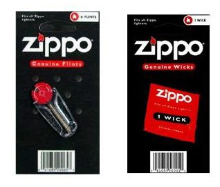 Zippo Accessory Set - Includes ONE Flint Blister Pack and ONE Wick Blister Pack, ZP 2406n & 2425