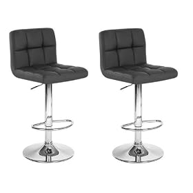 Chic Modern Adjustable Bar Stools - Black - Set of 2 by South Mission